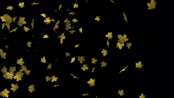 Step Whimsical World Animated Floating Yellow Leaves Create Romantic Atmosphere — Stock Video