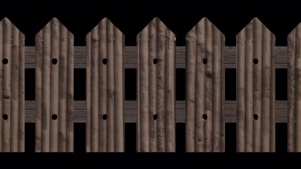 Incredible Animated Wooden Fence Alpha Channel Feast Eyes Stunning Border — Αρχείο Βίντεο
