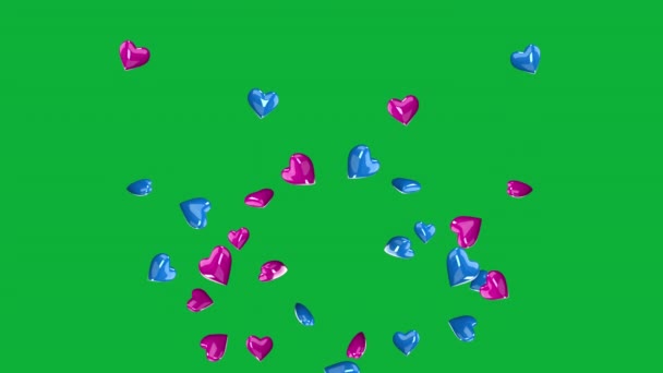 Floating Dreams Hearts Flying Animation Любовных Приключений — стоковое видео