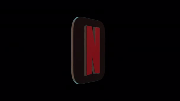 Улучшайте Узнаваемость Бренда Вашего Проекта Помощью Анимации Логотипа Netflix — стоковое видео
