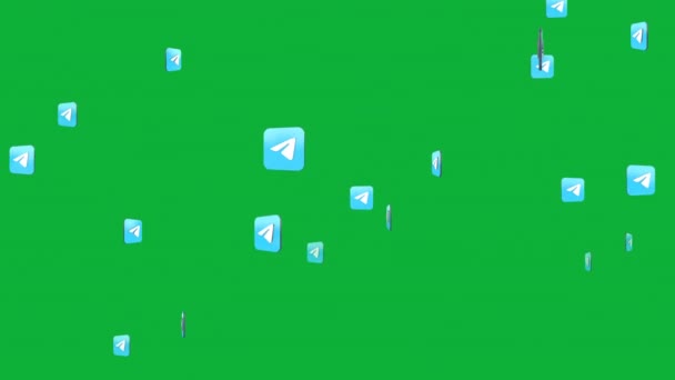 Projenizi Şaşırtıcı Telegram Animasyonu Ile Seviyelendirin Yeşil Ekranda Telegram Döngü — Stok video
