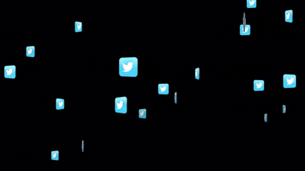 Mejora Experiencia Usuario Proyecto Con Twitter Social Media Logo Animation — Vídeos de Stock