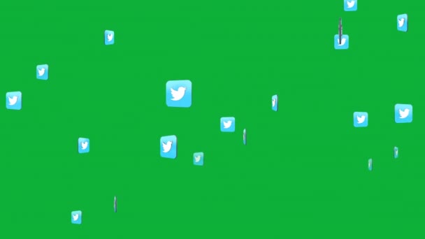 Förvandla Ditt Projekts Varumärke Med Twitter Sociala Medier Logotyp Loop — Stockvideo