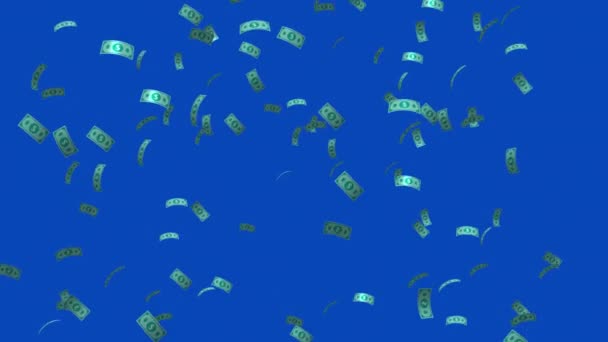 Dollar Symbol Blue Screen Add Dynamic Element Your Project Flying — Stock Video