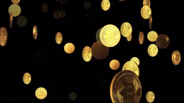 Verras Publiek Met Een Spannende Bitcoin Loop Animatie Breng Magic — Stockvideo