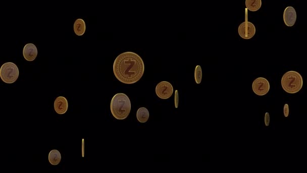 用迷人的3D硬币动画增强你的项目吸引力 用Zcash硬币动画为你的项目创造一个难忘的体验 — 图库视频影像