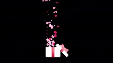 Bir Animasyon Sürprizi, Hediye Kutusu Macerası, Şeffaf Siyah Ekranlı Renkli Kutlama, Giftbox ile Döngü Animasyonu