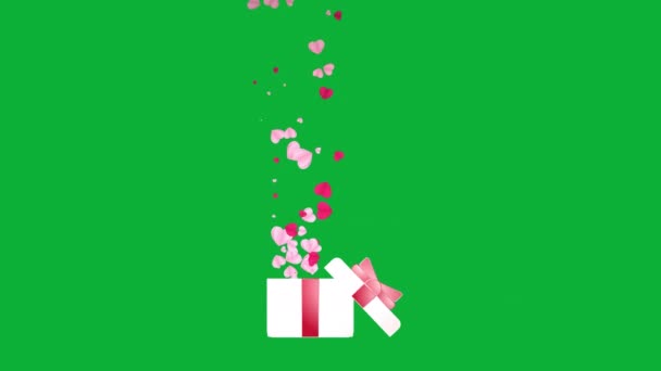 神奇的礼品盒 绿色屏幕上的怪诞循环动画 — 图库视频影像