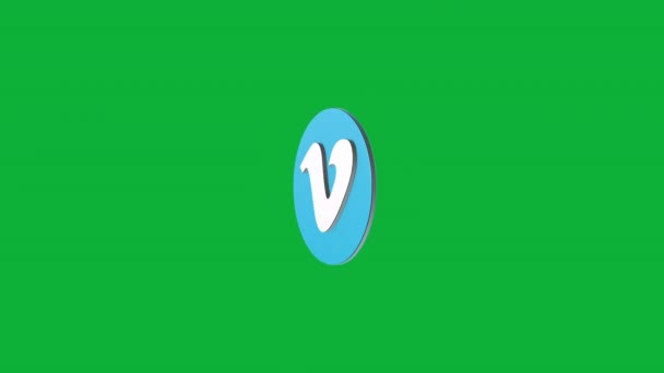 Улучшение Визуального Апелляции Бренда Анимированным Логотипом Vimeo Зеленом Экране — стоковое видео