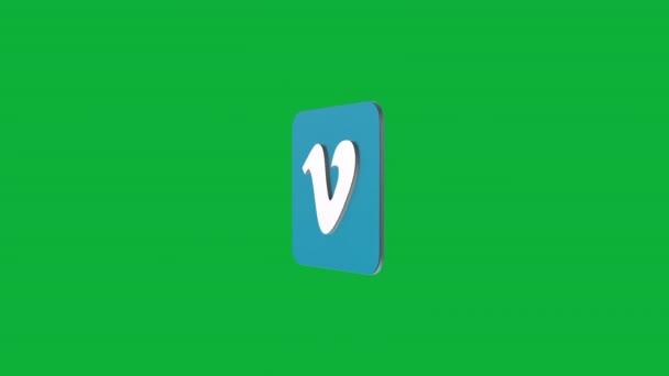 Animacja Vimeo Logo Animacja Zielonym Ekranie Dokonywanie Połączeń Ożywa — Wideo stockowe