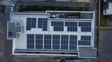 Bogot sokakları, gökyüzü ve binalar yukarıdan alındı