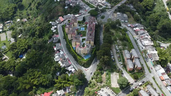 Aerial images of a coffee town with its beautiful green colors