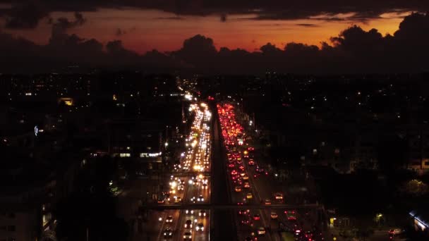 Obrazy Obszarów Bogota Pięknym Zachodem Słońca Ruchu Miejskiego — Wideo stockowe