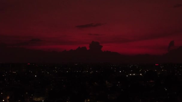 波哥大夜晚的航拍图像 其色彩和天空 — 图库视频影像