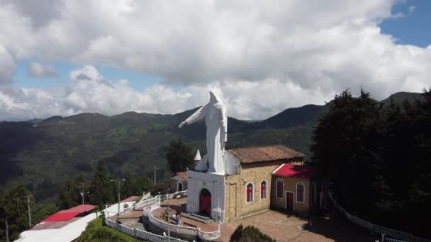Bogota Uitzicht Stad Van Het Centrum Met Zijn Gebouwen Monserrate — Stockvideo