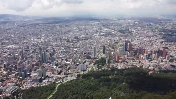 Bogota Vue Sur Ville Centre Avec Ses Bâtiments Monserrate — Video