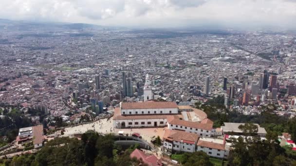 Вид Місто Богота Його Будівлями Мюнстеррат — стокове відео