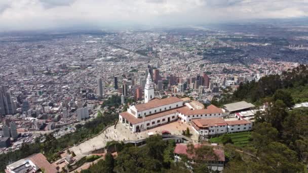 Bogota Város Kilátás Központra Épületeivel Monserrate — Stock videók