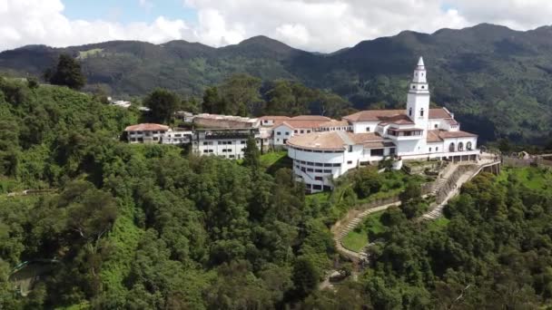 Bogota City View Center Its Buildings Monserrate — Stock Video