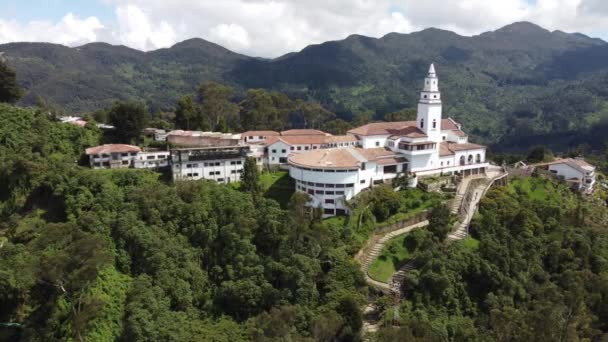 Bogota Uitzicht Stad Van Het Centrum Met Zijn Gebouwen Monserrate — Stockvideo