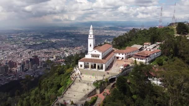 Μπογκοτά Άποψη Της Πόλης Του Κέντρου Κτίρια Monserrate — Αρχείο Βίντεο