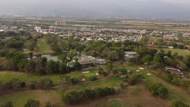 Aerial View City Ibague Beautiful Sunset — Stock Video