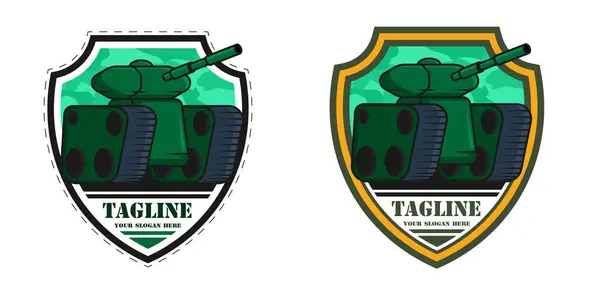 Tankstyrkornas Emblem Combat Armé Spår Tank Med Grön Färg Och — Stock vektor