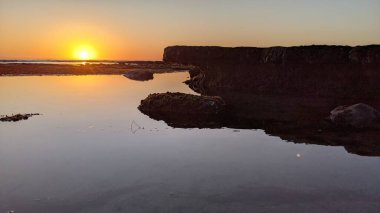 Günbatımları, siluetleri, sörfçüleri, gel-git havuzları ve Kaliforniya 'daki Cardiff ve Swamis plajlarında palmiye ağaçları olan Güney Kaliforniya sahneleri..