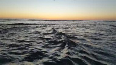 Güney Kaliforniya plaj sahnesi 4K video gelgit havuzları, soyut kaya oluşumları, okyanus dalgaları, sörf tahtaları ile sörfçüler Swamis Resif Parkı Encinitas California 'da sıcak güneşli gökyüzü.