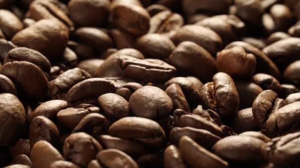 Macro Slider Shot Roasted Coffee Beans — Vídeo de Stock
