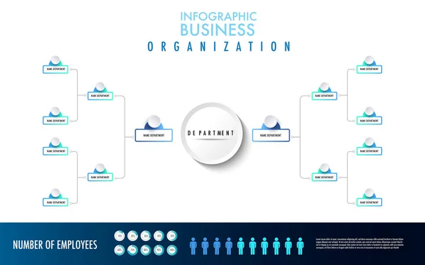 Шаблон Моделі Відділу Інфографіки Бізнес Організації — стоковий вектор