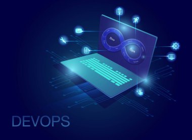 İş ve pazarlama hedefleri için ekran bilgi şablonu üzerindeki Sonsuzluk DevOps şekli kod veri diyagramı kişiselleştirilmiş bir dijital pazarlama stratejisi oluştur