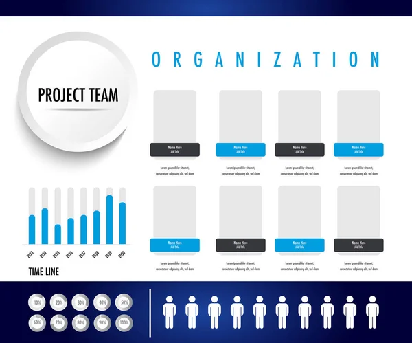Infografika Dla Organizacji Biznesowej Projekt Zespół Wykres Szablon Departament Szablon — Wektor stockowy
