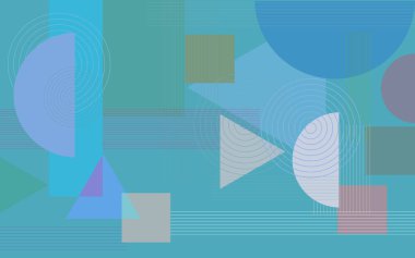 soyut arkaplan çember çizgisi yuvarlak ve kare renkli minimalizm biçimi