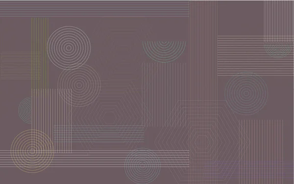 Abstrakt Bakgrund Cirkel Linje Rund Och Fyrkantig Pastell Färg Minimalism — Stock vektor