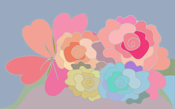 Design Pastel Flower Background Fabric Wallpaper — Stock Vector