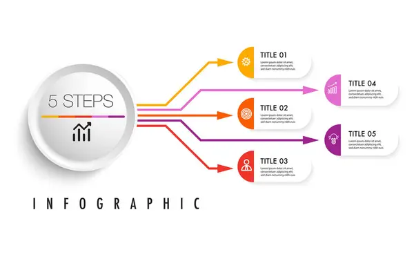 Infographic Πρότυπο Βήμα Για Την Επιχειρηματική Κατεύθυνση Στρατηγική Μάρκετινγκ — Διανυσματικό Αρχείο