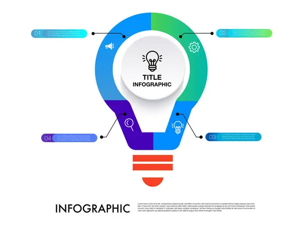 Infographic Template Business Βήματα Για Την Ιδέα Μάρκετινγκ — Διανυσματικό Αρχείο