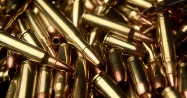 Pile Kugle Ammunition Kugler Pistol Våben Hær Militære Skydevåben Ammunition – Stock-video