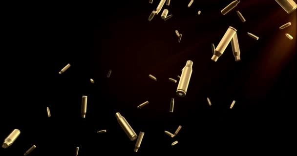 Kurşunlar Düşüyor Animasyon Silahı Ordu Ateşli Silahı Izole Edilmiş Korucu — Stok video