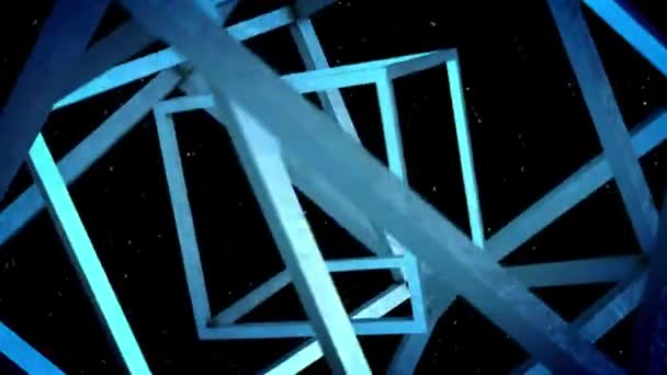 Tech Blue Abstrakcyjna Animacja Wideo Tło Geometryczne Hud System Połączeń — Wideo stockowe