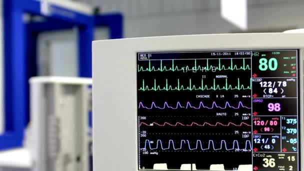 Heart Beat Cardiogram Heart Monitor Line Green Hospital Concept Ill — Stock Video