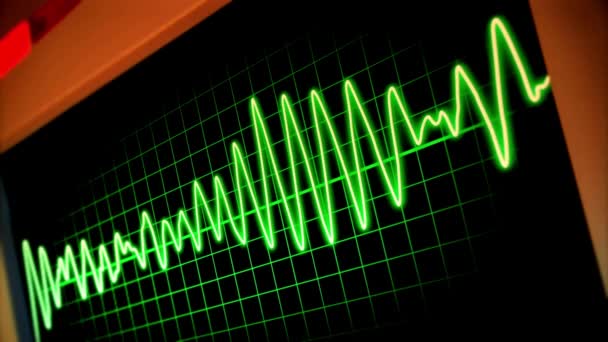 Monitor Latidos Cardíacos Ekg Cardiograma Pulso Verde Lazo Línea Plana — Vídeos de Stock