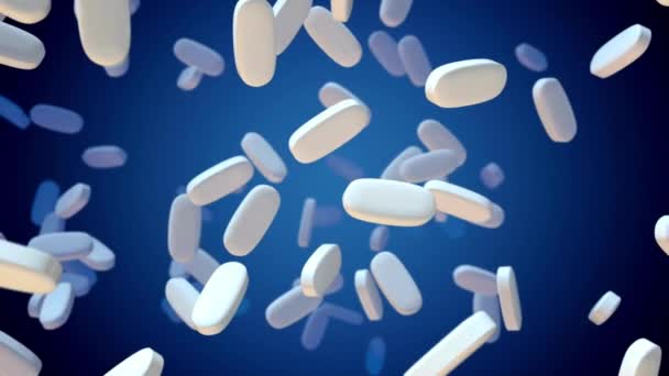 Medical Capsules Blue Background Medicine Pharmaceutical Concept Animation Loops Animation — Stock Video