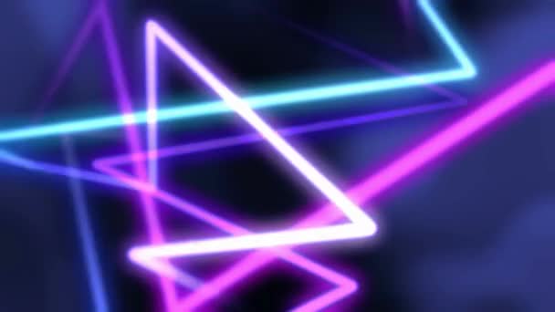 Migająca Neonowa Ramka Odizolowanym Czarnym Tle Prostokąt Ultrafioletowy Bezszwowy Laser — Wideo stockowe