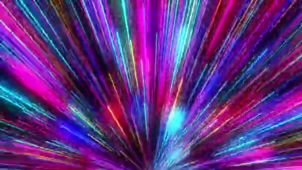 Soyut Neon Yaratıcı Arka Plan Işık Konsepti Hiper Sıçraması Güzel — Stok video