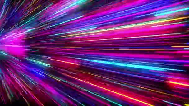 Abstrakt Neon Kreativ Bakgrund Hastighet Ljus Koncept Hyper Hoppa Vackra — Stockvideo