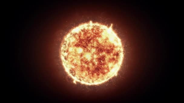 Солнечная Поверхность Моделирование Космическая Анимация Горящая Звезда Вселенной Масштабирования Рендеринг — стоковое видео