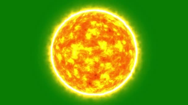 Солнечная Поверхность Моделирование Зеленый Фон Космическая Анимация Горящая Звезда Вселенной — стоковое видео