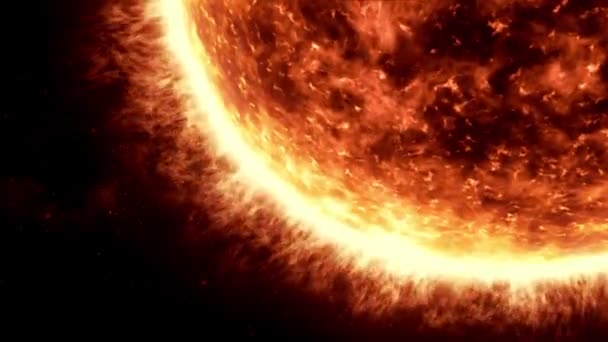 Sol Com Explosões Solares Animação Queima Sol Animação Renderização Noite — Vídeo de Stock